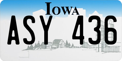 IA license plate ASY436