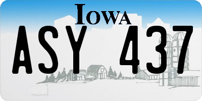 IA license plate ASY437