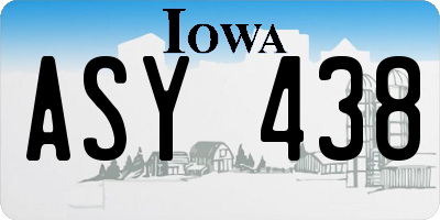 IA license plate ASY438