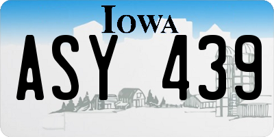 IA license plate ASY439