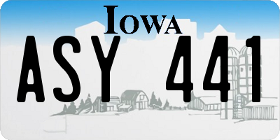IA license plate ASY441