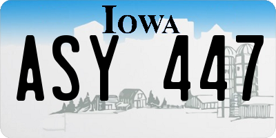 IA license plate ASY447