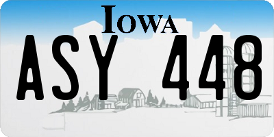 IA license plate ASY448