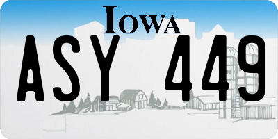 IA license plate ASY449