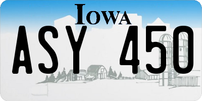 IA license plate ASY450