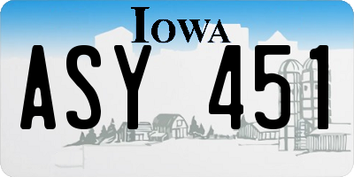 IA license plate ASY451
