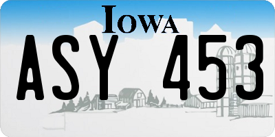 IA license plate ASY453
