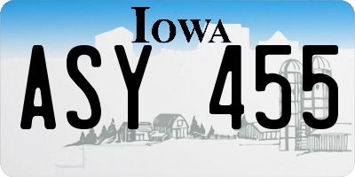 IA license plate ASY455