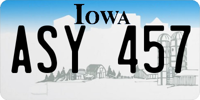 IA license plate ASY457