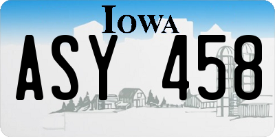 IA license plate ASY458