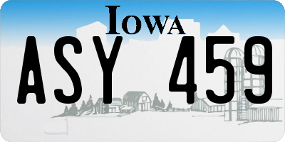 IA license plate ASY459