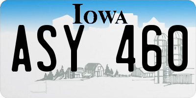 IA license plate ASY460