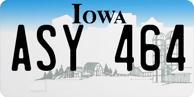 IA license plate ASY464