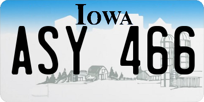 IA license plate ASY466