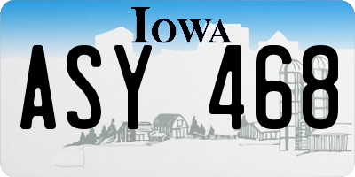 IA license plate ASY468