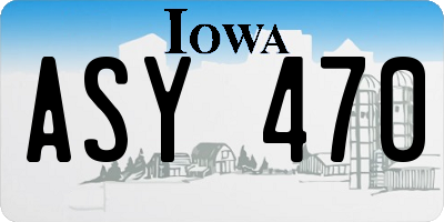 IA license plate ASY470