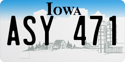 IA license plate ASY471