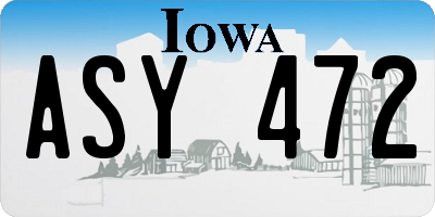 IA license plate ASY472