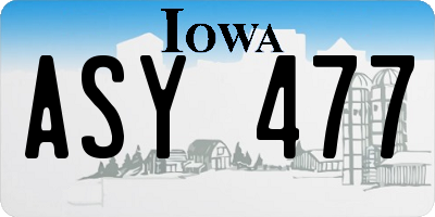 IA license plate ASY477