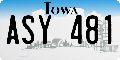 IA license plate ASY481