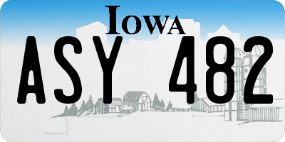 IA license plate ASY482