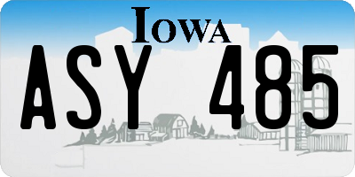 IA license plate ASY485