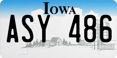 IA license plate ASY486