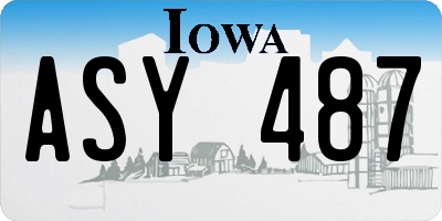 IA license plate ASY487