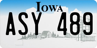 IA license plate ASY489