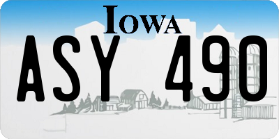 IA license plate ASY490