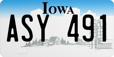 IA license plate ASY491