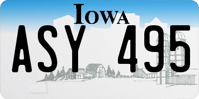 IA license plate ASY495