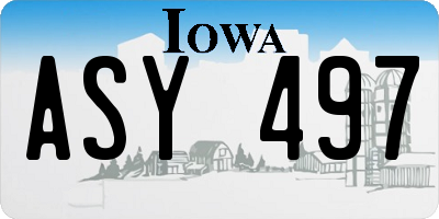 IA license plate ASY497