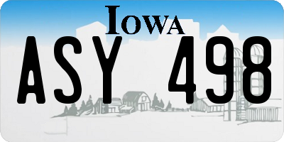 IA license plate ASY498