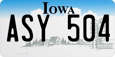 IA license plate ASY504