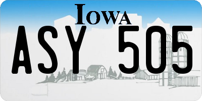 IA license plate ASY505