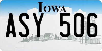 IA license plate ASY506
