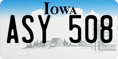 IA license plate ASY508