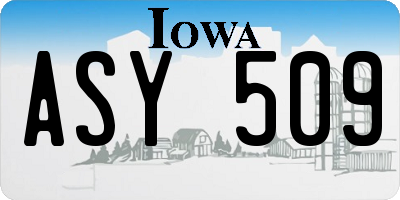 IA license plate ASY509