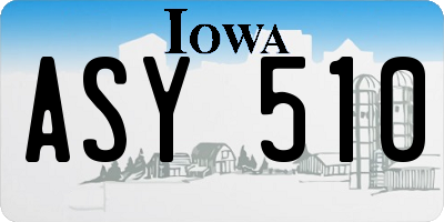 IA license plate ASY510