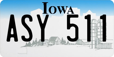 IA license plate ASY511