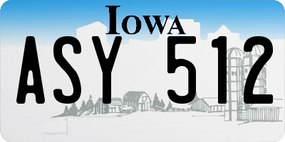 IA license plate ASY512