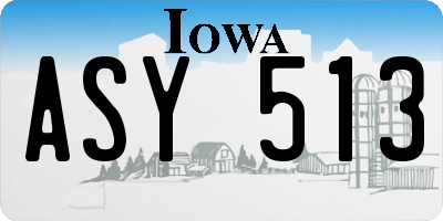 IA license plate ASY513