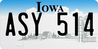 IA license plate ASY514