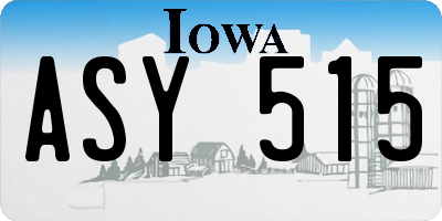 IA license plate ASY515