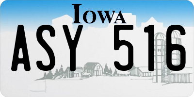 IA license plate ASY516
