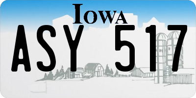 IA license plate ASY517
