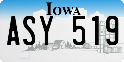 IA license plate ASY519