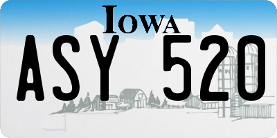 IA license plate ASY520