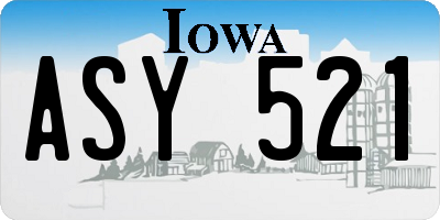 IA license plate ASY521